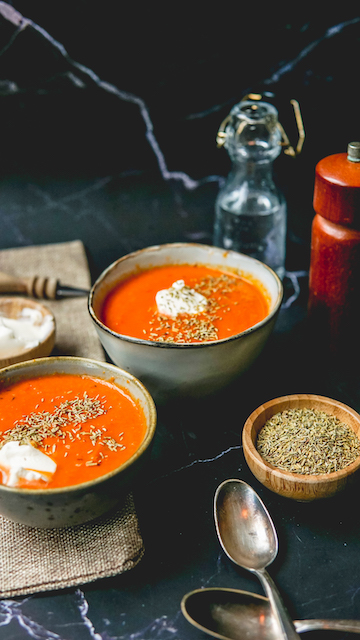 geroosterde tomaten-wortelsoep