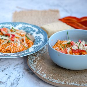gerookte punt paprika risotto