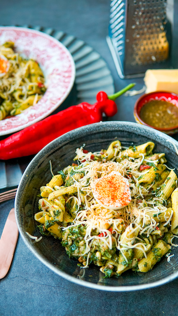 romige pasta me spinazie
