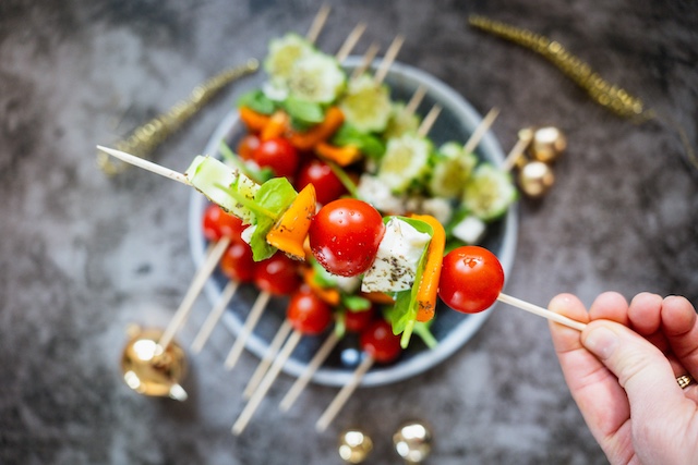 kerst groente spiesjes